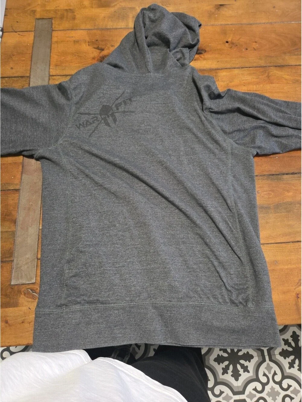 Warfit Spartan Lace Up Hoodie Mens Large Gray Strength Passion Gym Gymwear